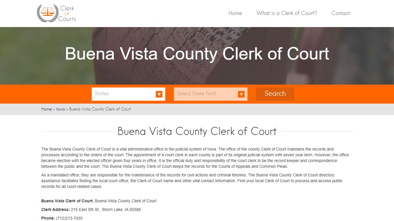 Buena Vista County Clerk of Court