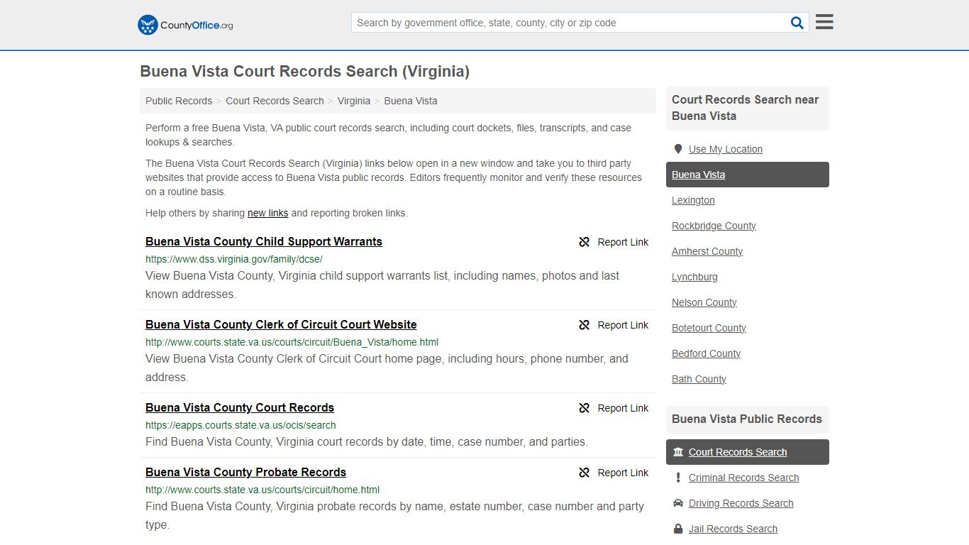 Court Records Search - Buena Vista, VA (Adoptions, Criminal, Child ...