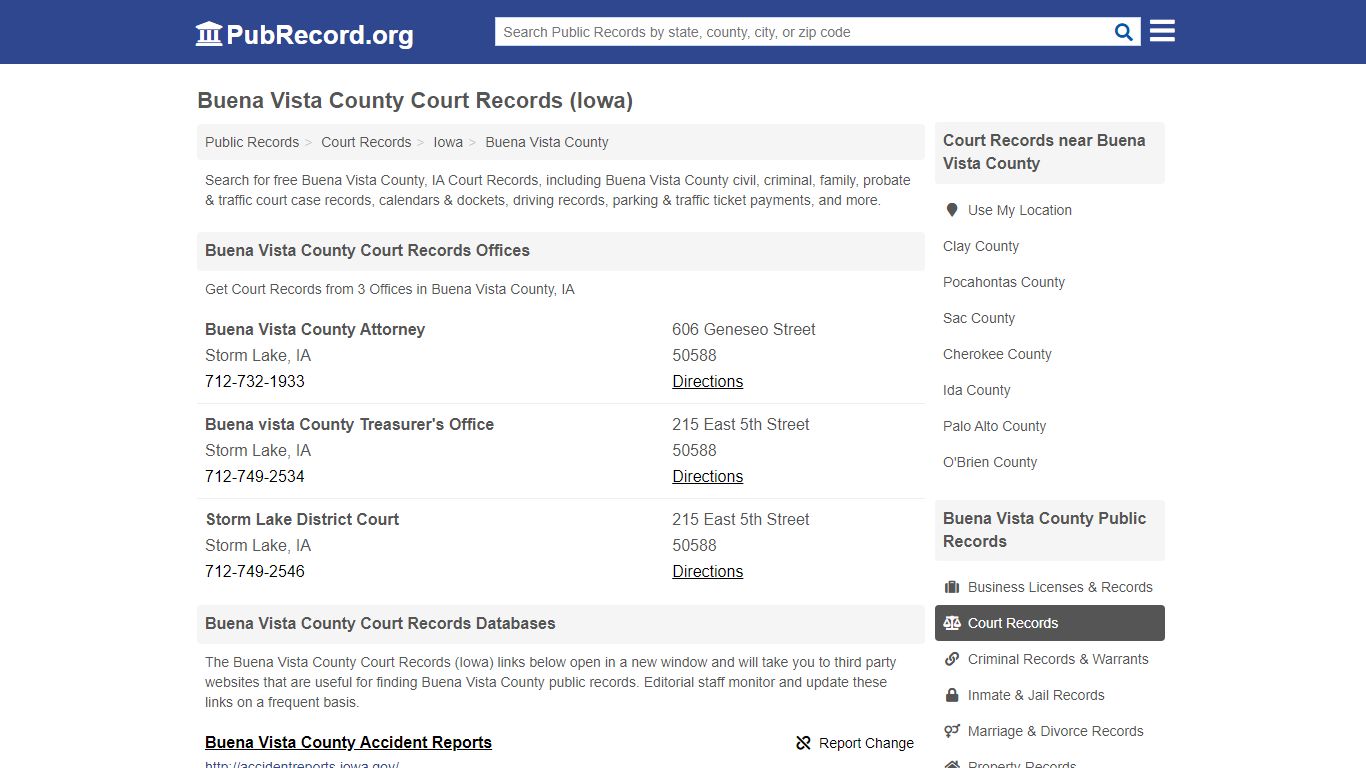 Free Buena Vista County Court Records (Iowa Court Records)