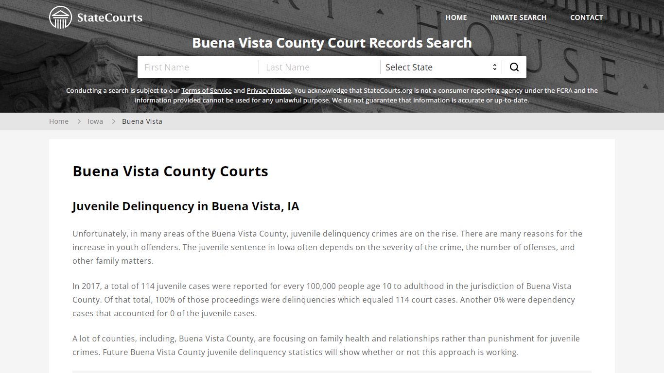 Buena Vista County, IA Courts - Records & Cases - StateCourts