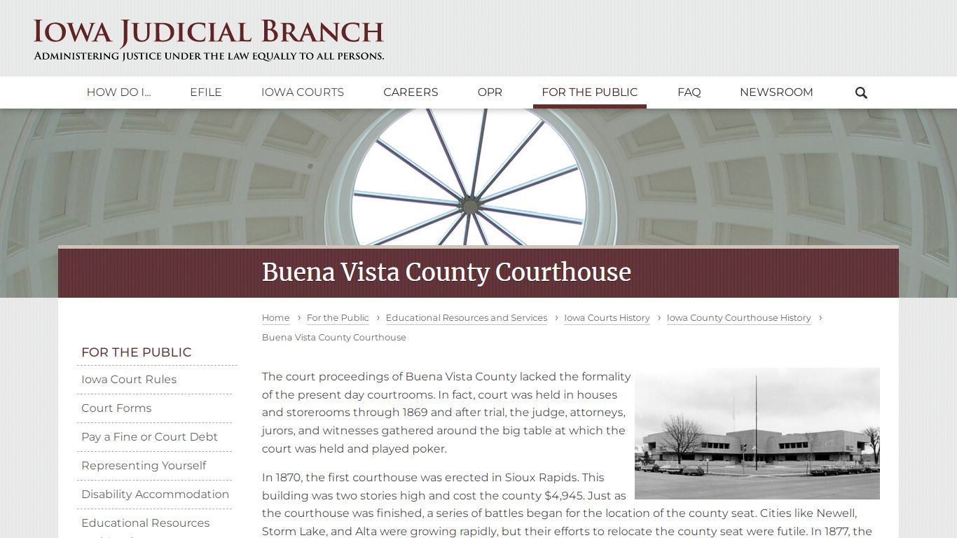 Buena Vista County Courthouse | Iowa Judicial Branch